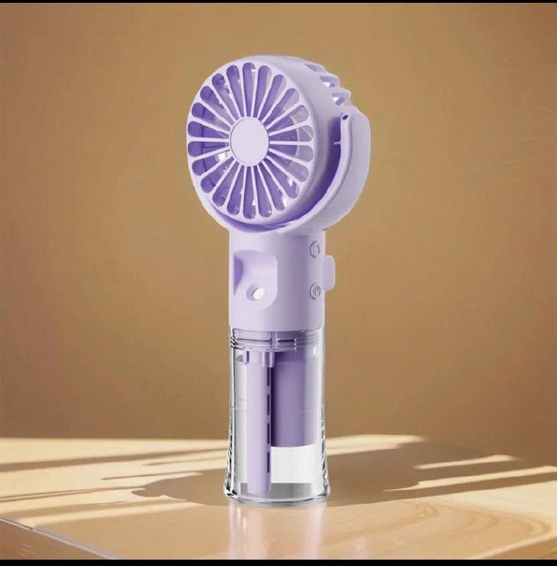Ручний мінівентилятор із розпиленням води Small fan Фіолетовий, Вентилятор зі зволожувачем повітря F4