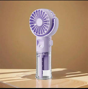 Ручний мінівентилятор із розпиленням води Small fan Фіолетовий, Вентилятор зі зволожувачем повітря F4, фото 1