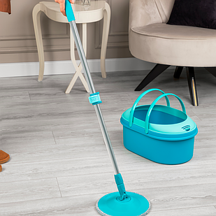 Набір для прибирання: відро на 12л, швабра та моп круглий