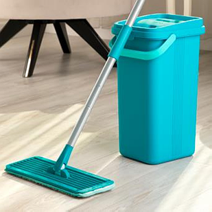 Набір для прибирання: відро на два відділи по 6л, швабра та моп