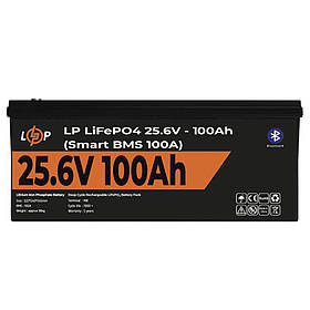 Акумулятор LP LiFePO4 24 V (25,6 V) — 100 Ah (2560 Wh) (Smart BMS 100А) з BT пластик для ДБЖ