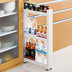 Полиця-органайзер трьох’ярусна велика пластикова, полиця-етажерка підлогова на три яруси, фото 3