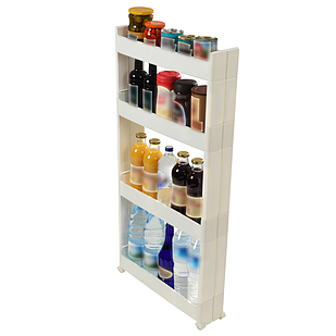 Полиця-органайзер чотирьох`ярусна пластикова, полиця етажерка підлогова на чотири яруси