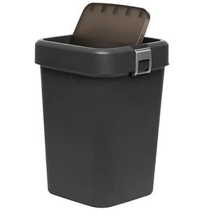 Відро для сміття на 40л пластикове, з поворотною кришкою антрацит