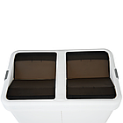 Відро для сміття подвійне 40+40л пластикове, з поворотною кришкою біле, фото 3