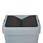 Відро для сміття подвійне 14+14л пластикове, з поворотною кришкою сіре, фото 4