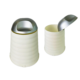 Відро для сміття на 7л пластикове з поворотною кришкою біле