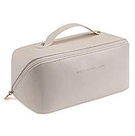 Косметичка зі штучної шкіри, дорожній органайзер для косметики Біла