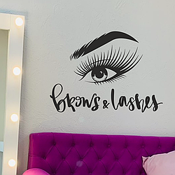 Вінілові наклейки Brows and lashes S Око Вії Брови для салону Happy Pocket Чорна матова HP-054S-070M