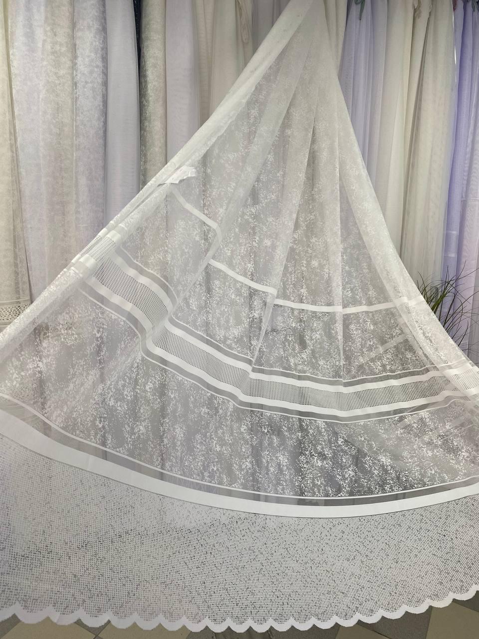 Тюль жакард на метраж 2,8 м різні кольори - молочний.