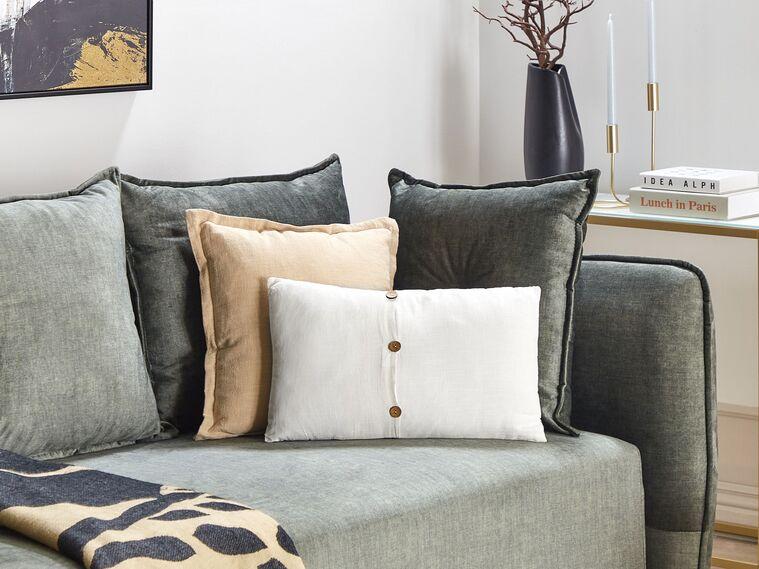 Набір з 2 лляних подушок 30 x 50 см, білий BANORI, фото 1