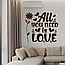 Наклейка на стіну All You need is love Набір S любов квіти Happy Pocket Коричневий матовий HP-076S-800M, фото 4