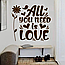 Наклейка на стіну All You need is love Набір S любов квіти Happy Pocket Коричневий матовий HP-076S-800M, фото 6