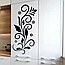 Інтер'єрна наклейка Гілка орнамент 49х95см візерунок квіти декор стін Happy Pocket Чорний матовий HP-082-070M, фото 3
