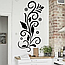 Інтер'єрна наклейка Гілка орнамент 49х95см візерунок квіти декор стін Happy Pocket Чорний матовий HP-082-070M, фото 5