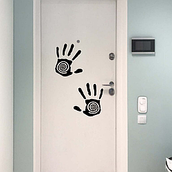 Наклейки Руки цілителя hopi hand Набір 2шт 250х244мм відбитки спіраль Happy Pocket Чорний матовий HP-099-070M