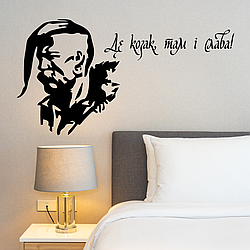 Інтер'єрна наклейка Козак Сірко Слава Набір S мотиватор Україна Happy Pocket Чорний матовий HP-100S-070M