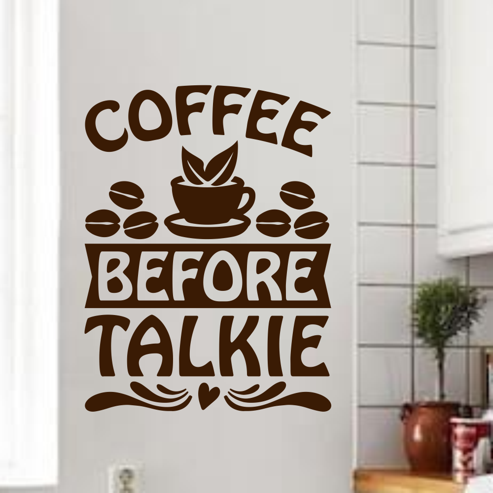 Вінілова наклейка Coffee before talkie 37х49см кава зерна Happy Pocket Коричневий матовий HP-103S-800M