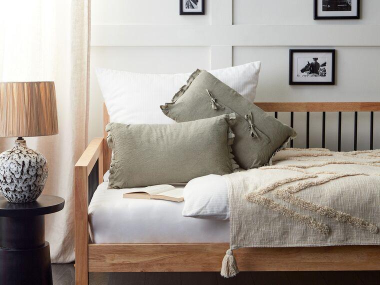 Набір з 2 лляних подушок 30 x 45 см, світло-сірий SASSAFRAS, фото 1