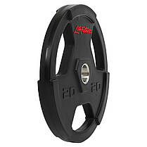 Диски обгумові для штанги LIFE FITNESS 20 кг 51 мм для силових тренувань, фото 4