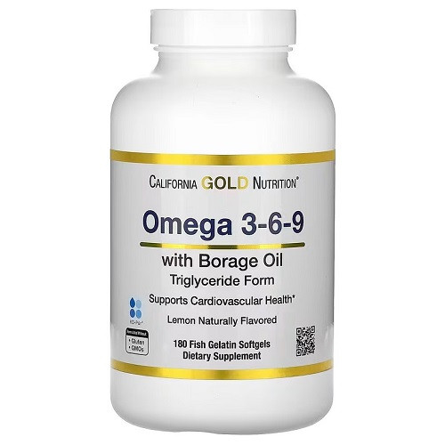 Вітаміни омега 3 California Gold Nutrition Omega 3-6-9 (180 капсул.)