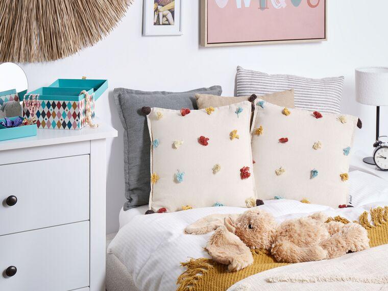 Набір з 2 бавовняних подушок 45 x 45 см, світло-бежевий FUSSEL, фото 1