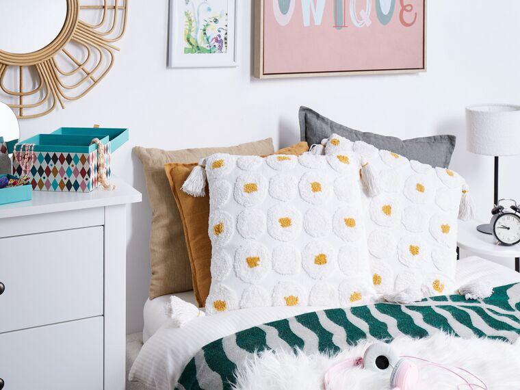 Набір з 2 бавовняних подушок 45 х 45 см Біла АЗАЛІЯ, фото 1