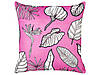 Набір з 2 оксамитових подушок з малюнком листя 45 x 45 см, рожева МАЛЬВА, фото 2