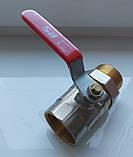 Кран кульовий з перехідником американка ДУ 32 1 1/4" муфтовий прямий різьбовий для води привід ручка, фото 3