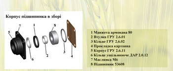 Підшипник ГРУ в зборі з корпусом