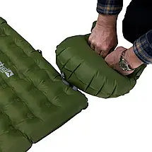 Туристичний надувний килимок з насосом Wechsel Glacio L 186x64x8 cm TL (Olive), фото 4