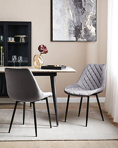 Набір з 2 обідніх оксамитових стільців сірий MARIBEL