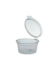 Соусник круглий PP з кришкою 30мл напівпрозорий, упаковка 40 шт