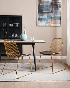 Набір з 2 металевих акцентних стільців Gold PENSACOLA