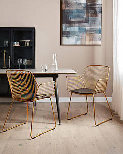 Набір з 2 металевих акцентних стільців Gold APPLETON