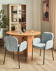 Набір з 2 тканинних обідніх стільців м'ятно-зелений ALBEE