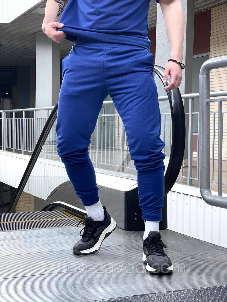 Спортивні штани чоловічі двонитка електрик S M L XL XXL 3XL, фото 1