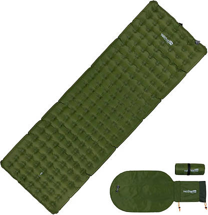 Туристичний надувний килимок з насосом Wechsel Glacio L 186x64x8 cm TL (Olive), фото 1