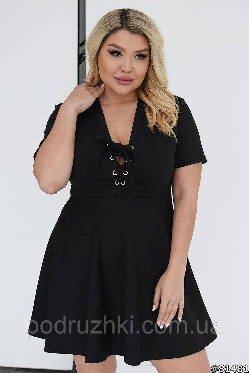 Літня жіноча сукня спідниця напівсонце Тканина мустанг рубчик Розміри 46-48, 50-52, 54-56, 58-60, фото 1