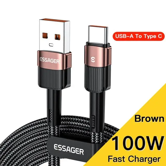 Кабель для швидкого заряджання Essager 6A USB Type-C 1 м
