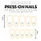 Накладні нігті матові 24 шт.+ клейові стики та міні-пилочка для нігтів, типси мигдаль для манікюру, фото 5