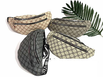 Поясна сумка бананка тканинна 30*16 см на блискавці з кишенею в різних кольорах Nina