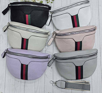 Сумка бананка 24*16 см на блискавці зі штучної шкіри в різних кольорах Nina