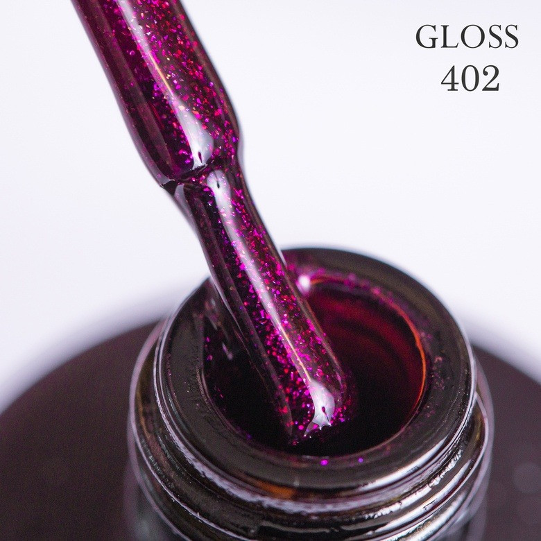 Гель-лак GLOSS 402 сливовий з мікроблиском, 11 мл
