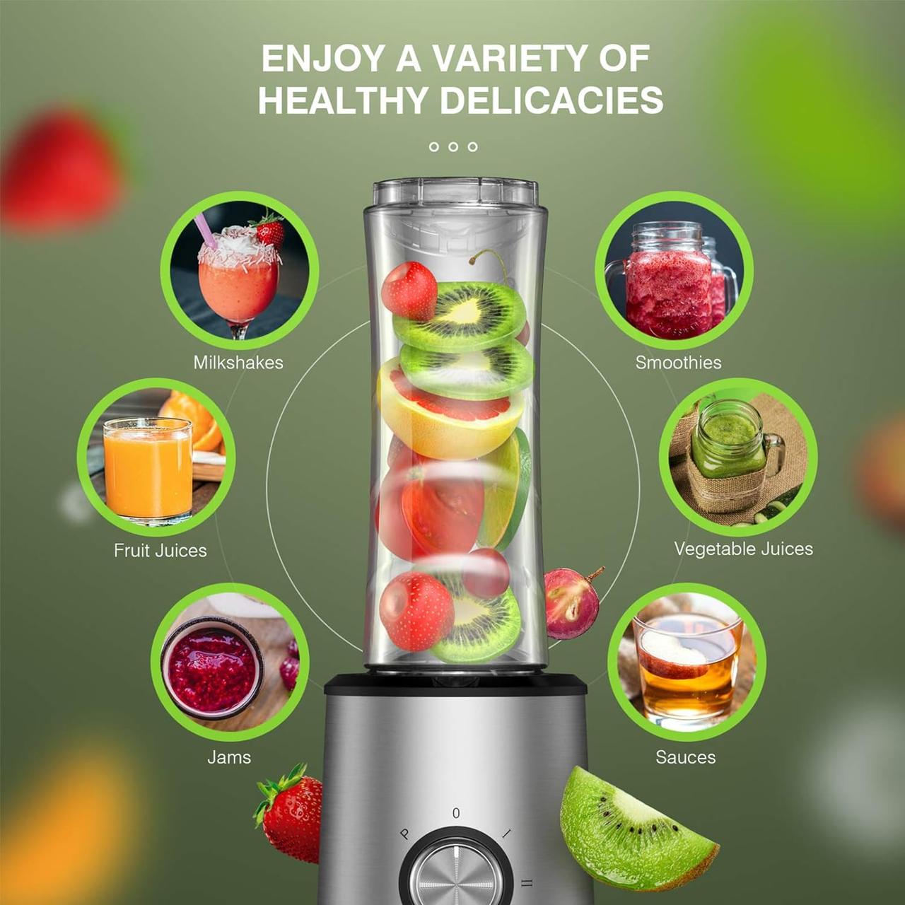 Блендер Coffner GS-651 Smoothie Maker з 3 регульованими швидкостями, фото 1