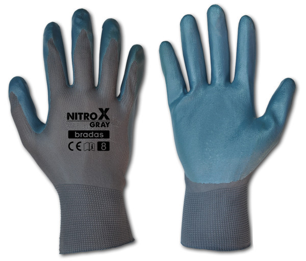 Садові рукавички Bradas NITROX GRAY розмір 8 (M)