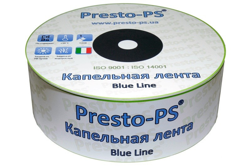 Крапельна стрічка щілинна Presto-PS Blue Line 7 mil 20 см 2,4 л/год 500 м