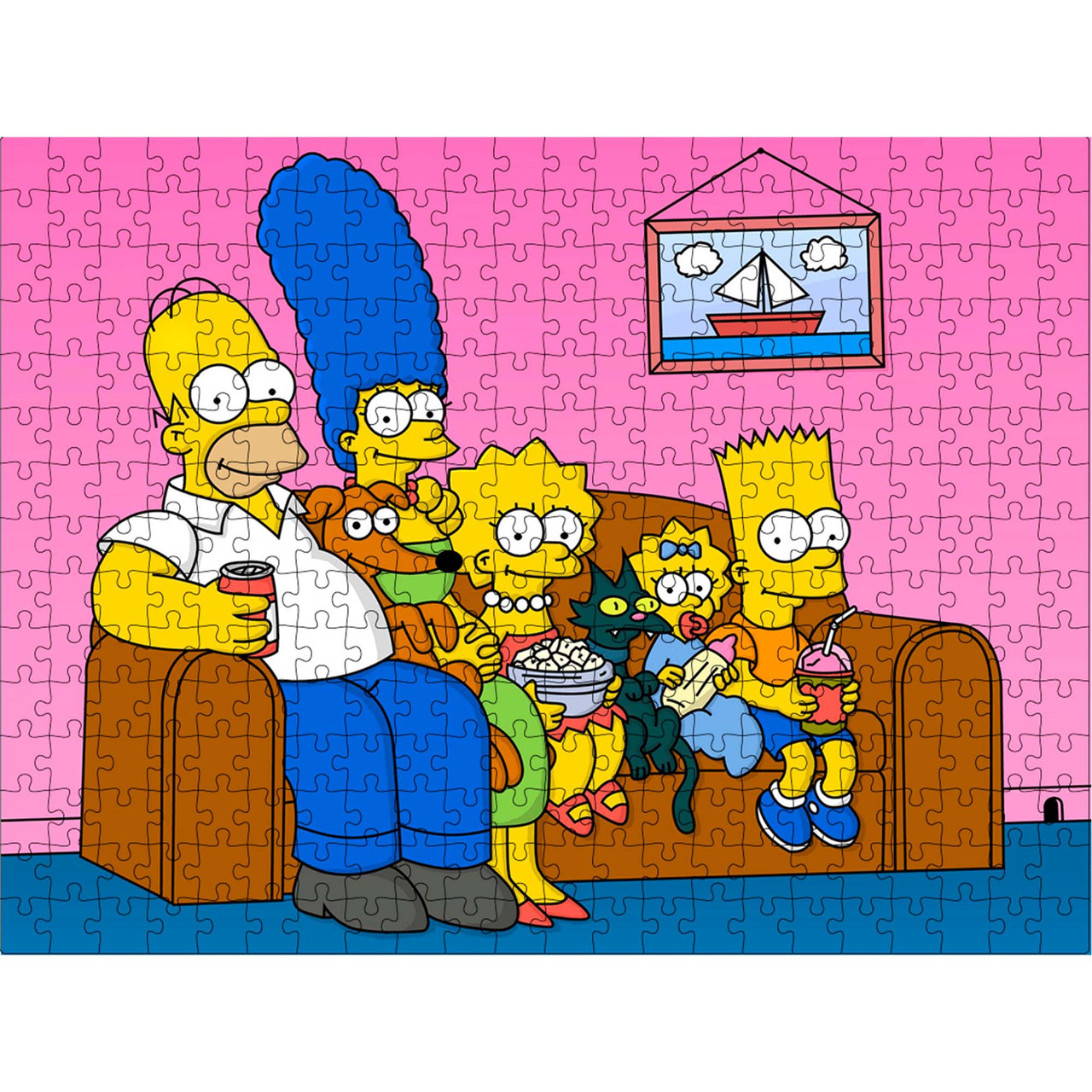 Класичний дерев'яний пазл Сімпсони L, фото 1