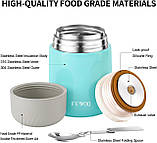 Термос для супу FEWOO, 600 мл, вакуумна ізольована харчова банка для гарячої холодної їжі, герметичні контейнери для супу, фото 4