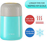 Термос для супу FEWOO, 600 мл, вакуумна ізольована харчова банка для гарячої холодної їжі, герметичні контейнери для супу, фото 5